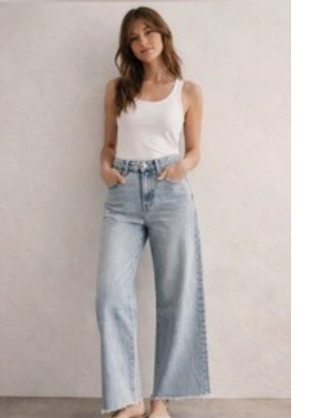Sincerly Jules Light Wash Wide Leg Jeans - Women's Blue Denim